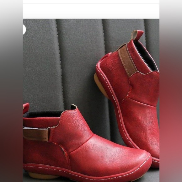 Best Footware Canada Shoes - Red Ankle Boots. (NWOT).